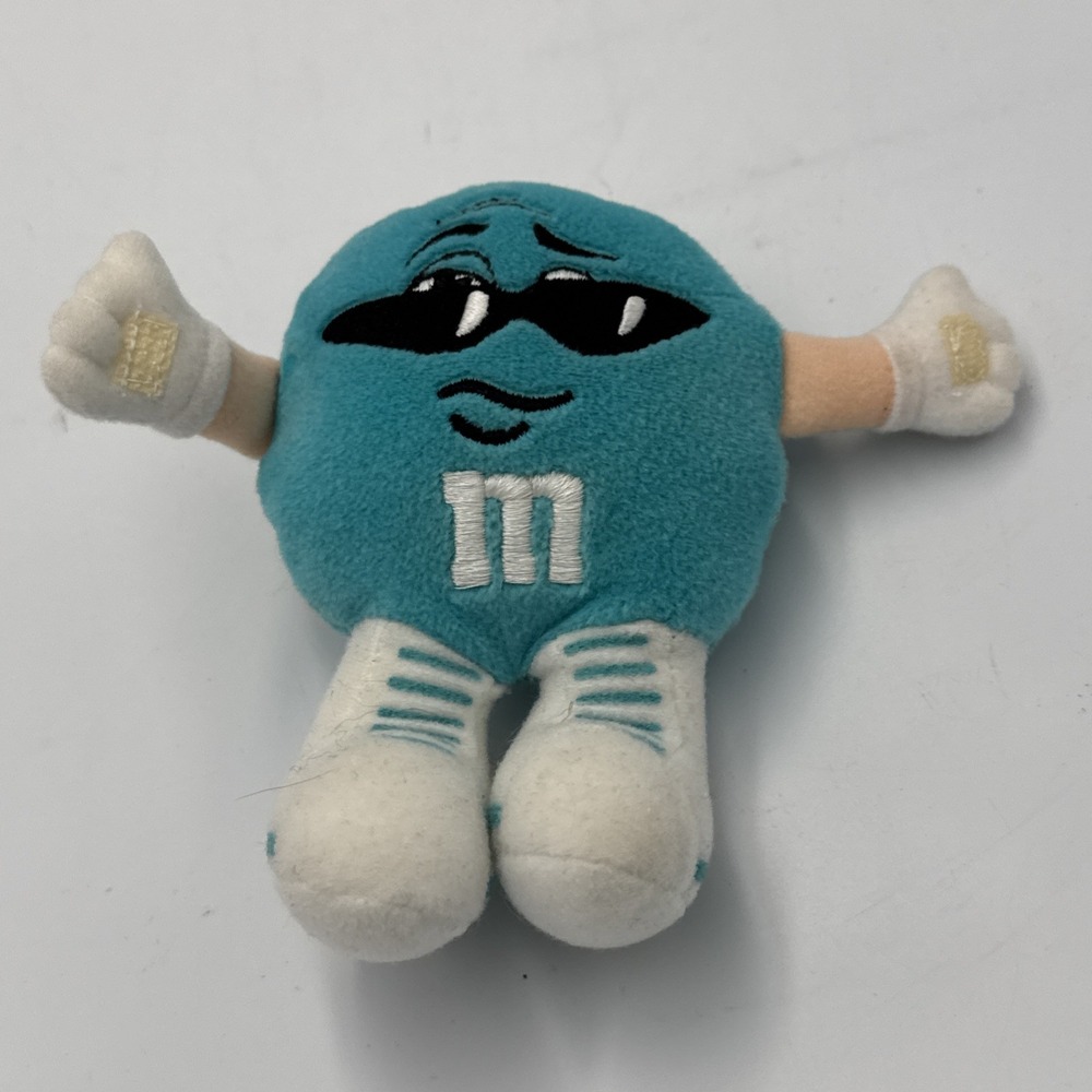 Vintage 1998 M&M’s Minis Swarmees Belle Blue Mini Plush 5 inch Sunglasses